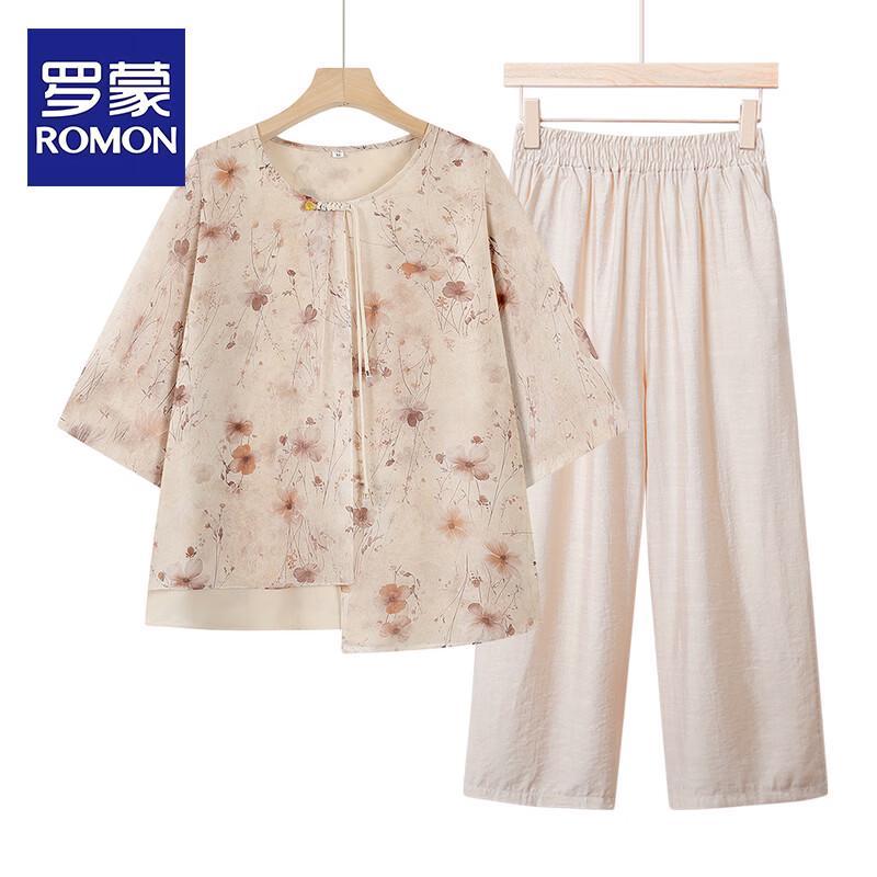 ROMON New Chinese Style Loose Plus Size Women s Summer Blouse 3XL