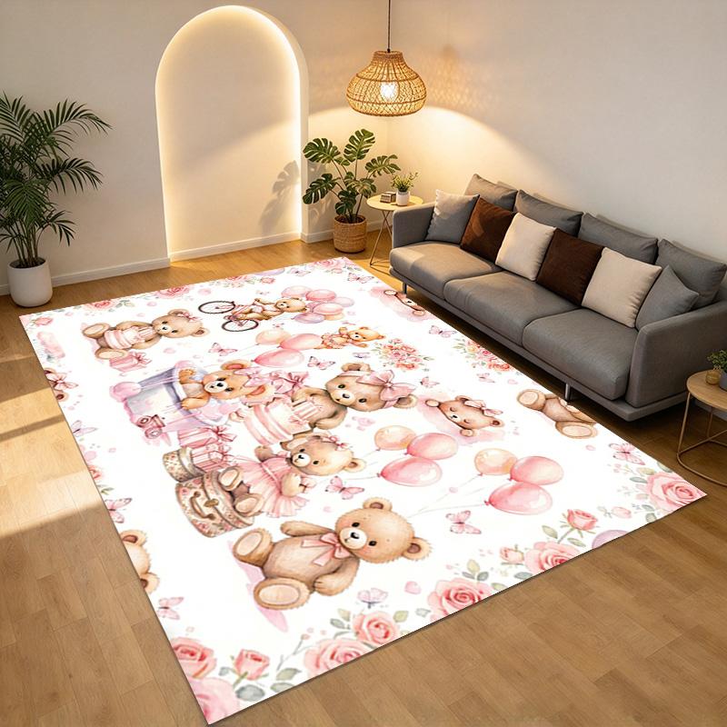 Teddy Bears Living Room Nonslip Area Rug Soft Carpet For Bedroom Game Playroom Sofa Office Home Decor Doormat Christmas Gift C929635