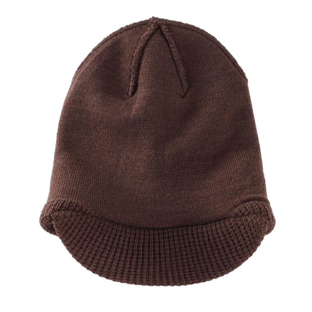 Connectyle Men's and Women's Fall/Winter Wool Blend Knit Newsboy Cap, Double-Layered, Warm Knit Cap with Brim, Coffee