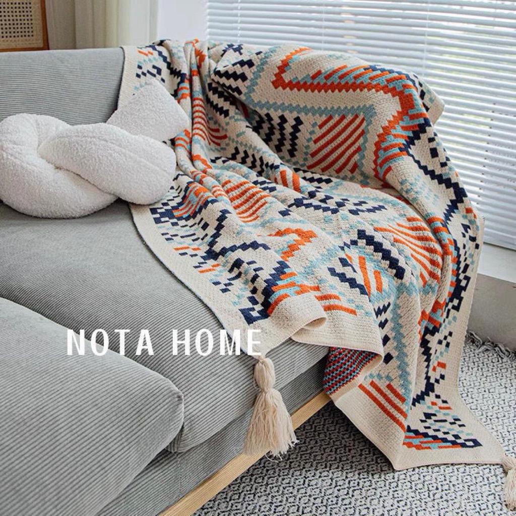 Bohemian Knitted Blanket Sofa Throw - Air Conditioning Bed Cover & Woven Leg Cover