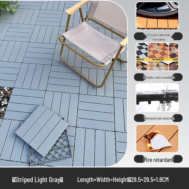 Self-Laying Outdoor Wood-Plastic Anti-Corrosion Flooring for Terrace, Balcony, Courtyard, and Garden
