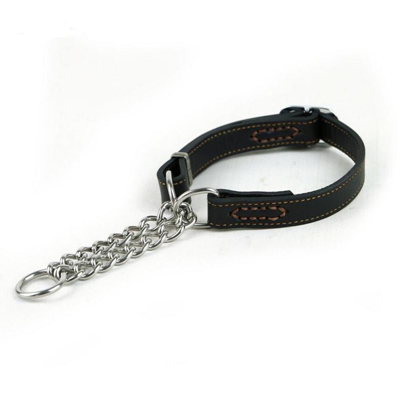 Pet Dog Genuine Leather Collar Cow Leather Dog Martinggale Collars For Medium Large Breeds Pitbull Mastiff Boxer Bully 2.0/2.5cm