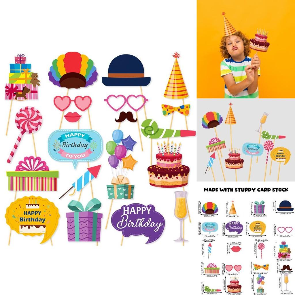 Birthday Party Photo Props Set With Funny Paper Decorations For Celebrations And Events
