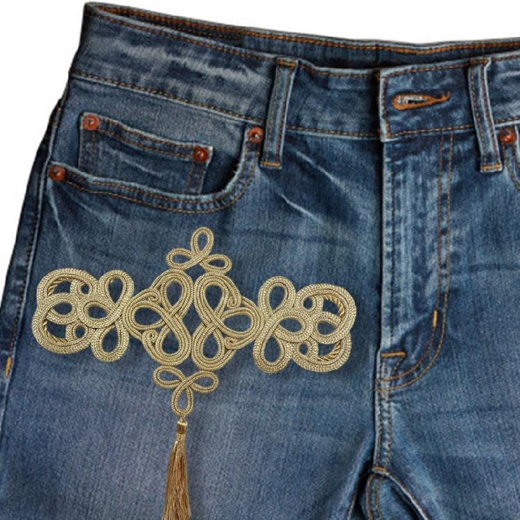 Gold Weaving Flower Tassels Silk Fringes Tassels Festival Decoration Tassels Special Occasion Decorations