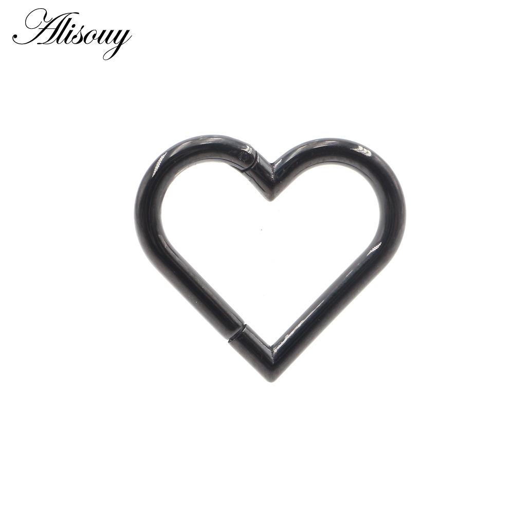 Alisouy 1PC Stainless Steel 16G Heart Women Lip Nose Ring Daith Piercing Jewelry Ear Hoop Tragus Clicker Cartilage Helix Earring