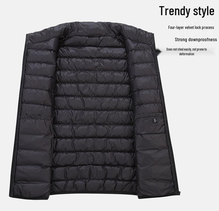 Woodpecker Men's Lightweight Down Jacket, 2026 Winter Stand Collar Casual Warm Coat