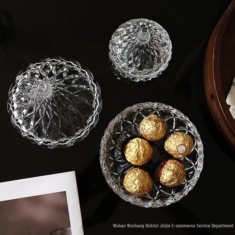 Retro Glass Candy Jar: Creative Square Storage Box for Jewelry, Snacks, Cookies, and Nuts