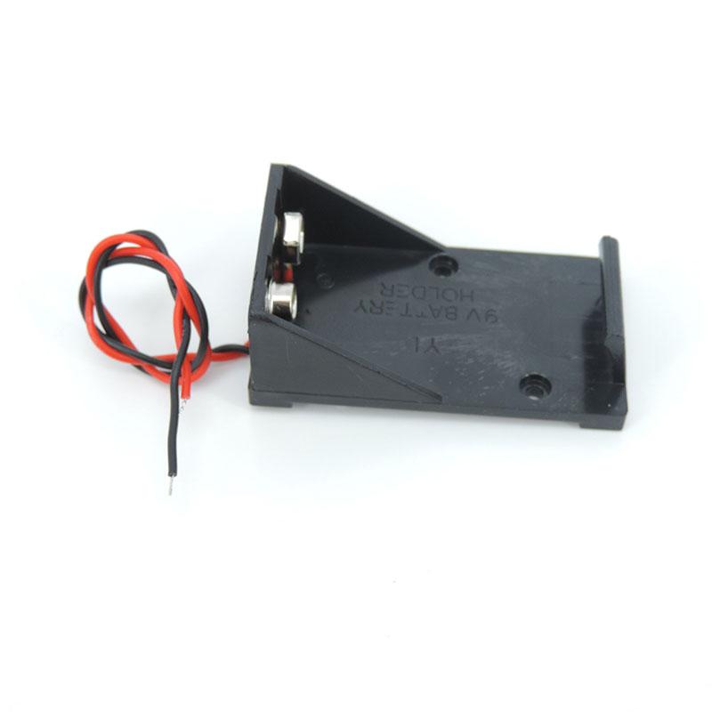 10pcs/lot 9V Battery Clip Holder 9V DC Battery Case connector Box 2pin DIY repair with wire leads for soldering connecting