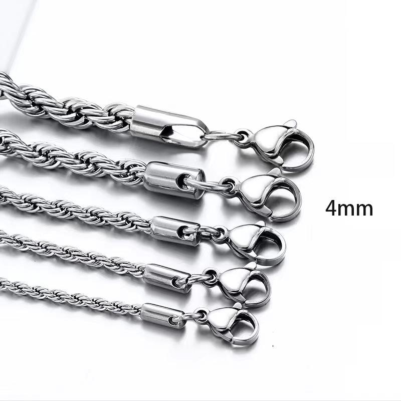 

Мужское ожерелье из нержавеющей стали с цепочкой «Твист» из 18-каратного золота - Модный хип-хоп стиль 55cm