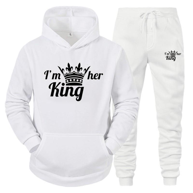 Unisex Hooded Sweatshirt Set Casual Sportswear Tracksuit Teens Adults