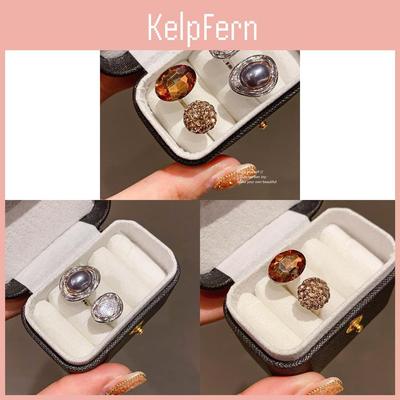 Geometric Pearl Ring With Crystal Embellishments For Fashionable Women