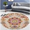 WTEMPO Round Ethnic Style Carpet Full Shop Washable Living Room Carpet Foldable Floor Mat