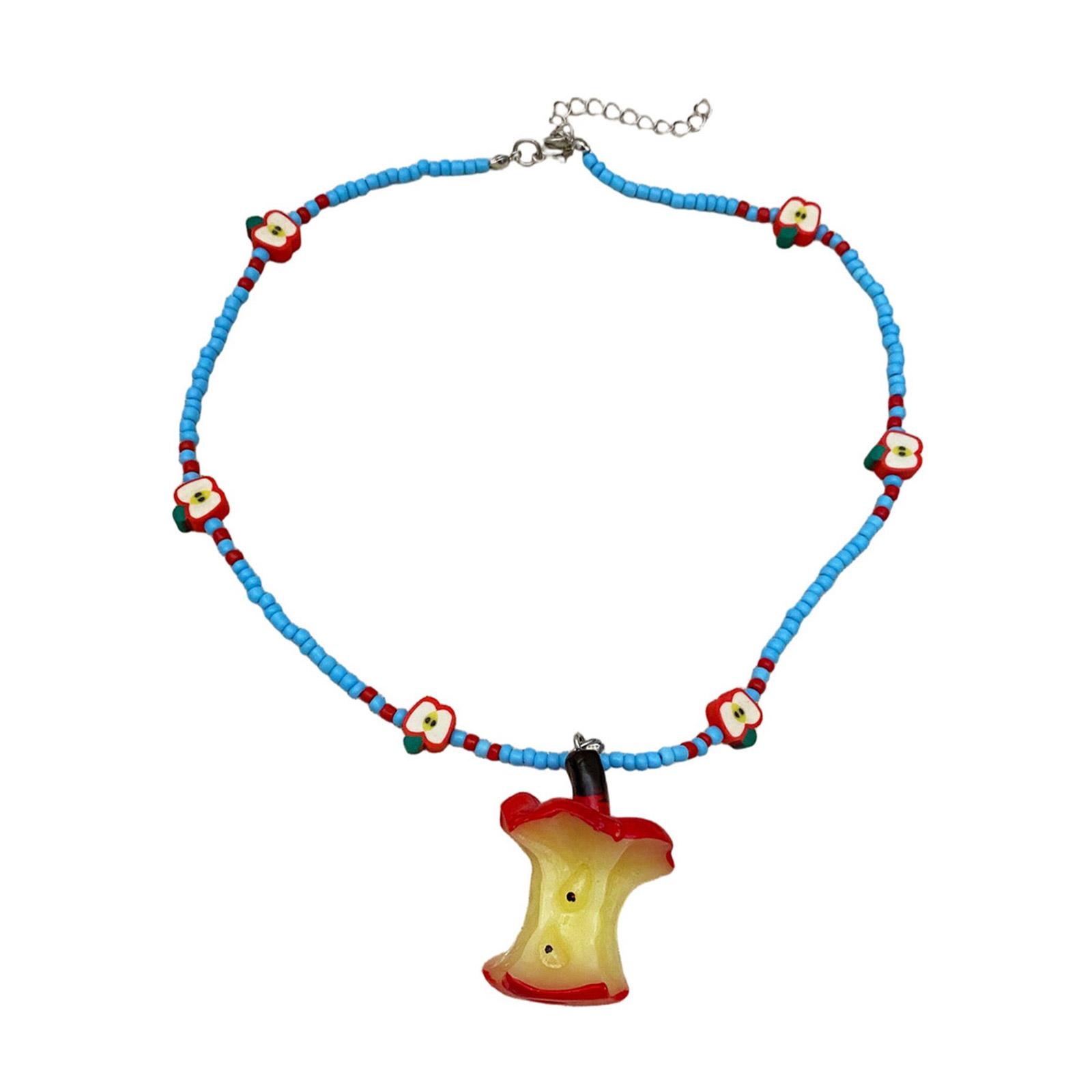Summer Dopamine Beads Colored Necklace Sweet Cool and Spicy Women s Versatile Collarbone Chain Stylish Earrings