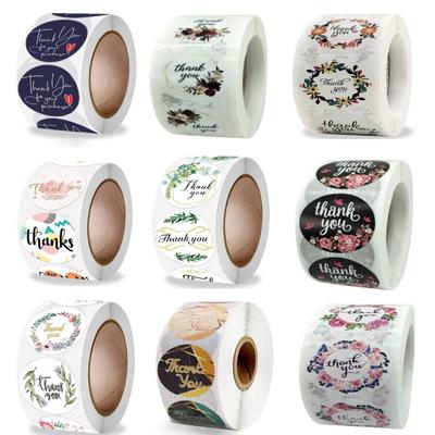 Ungefähr 500 Stück Dankesaufkleber für Umschlagsiegeletiketten, runde handgefertigte Aufkleber, Geschenkverpackung, Dekoration, niedliche Schreibwarenaufkleber
