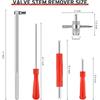 Valve Stem Removal Tool & Taller Tool Kit - 15Pcs TR412/ TR413/ TR414 Tubeless Tire Valve Stems, 20Pcs Valve Caps/Cores, 1Pcs Valve Ertion Taller,