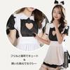 TUISKU Maid Halloween Cat Ear One Size Fits Heart Shape Costume, Cosplay, Costume, Lolita, 3-Piece Set, Dress, Apron, Headband, Most,