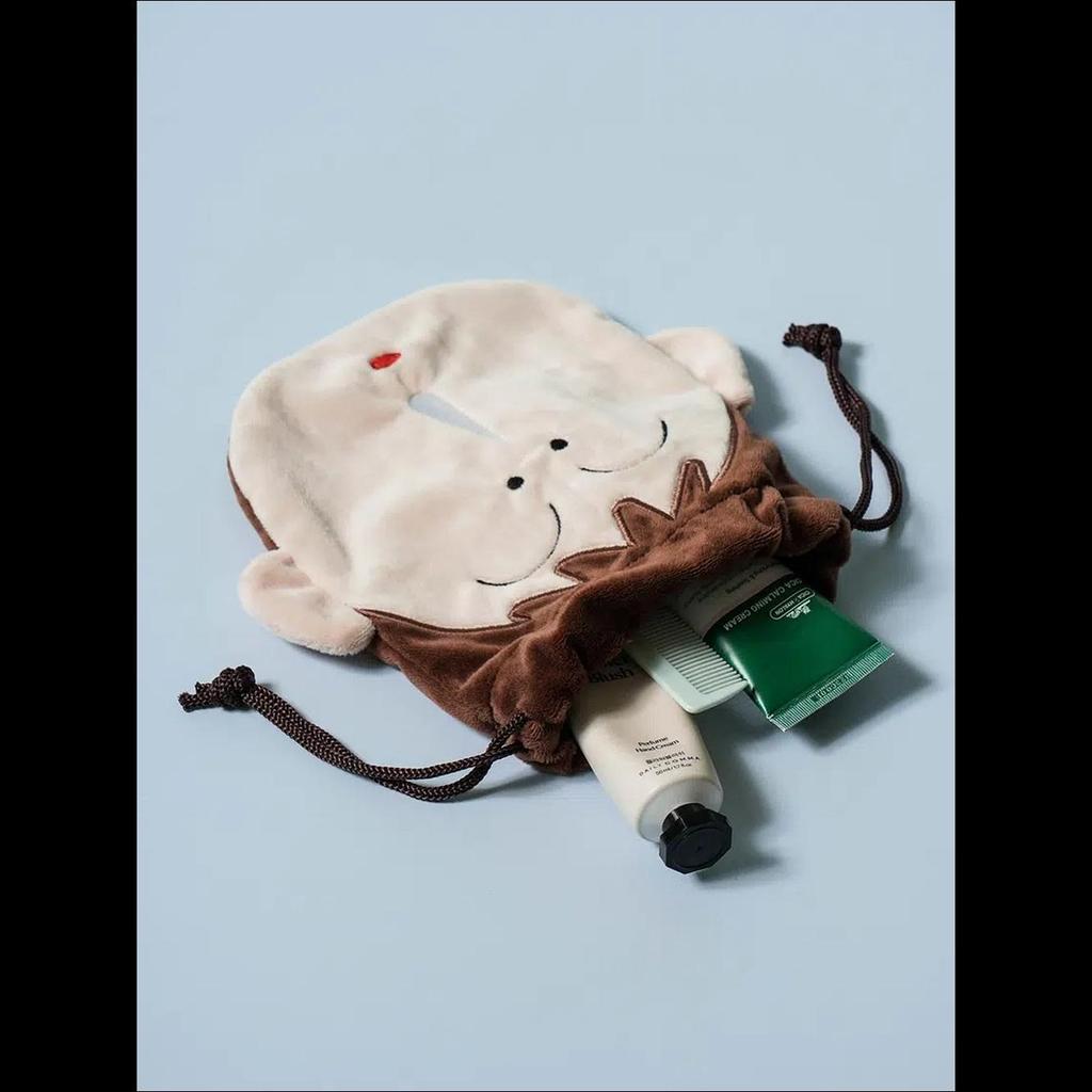 [K-Goods] Daiso Korea Crayon Shin-chan Bo-chan Face String Pouch - Cute Character Drawstring Bag Organizer (Authentic)