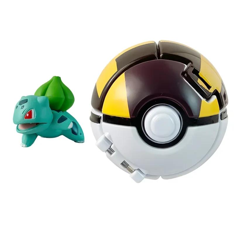 Pokemon Model with Ball Poke Pokeball Mew Groudon Solgaleo Mewtwo Pikachu Meowth Charizard Kyogre Fennekin Froakie Chespin Toy