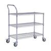 Mobile E-commerce Warehouse Picking Cart - Chrome Wire Mesh Trolley