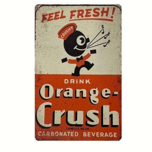 

OrangeCrush Retro Tin Sign Vintage Soda Ad Man Cave Nostalgic Collectible Art 20x30cm（7.8x11.8inch）