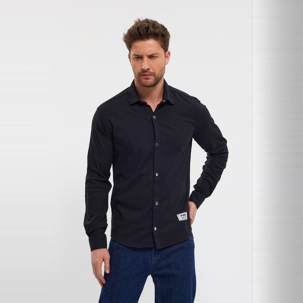 DeepSEA Slim Fit Long Sleeve Buttoned Cotton Shirt 2403012