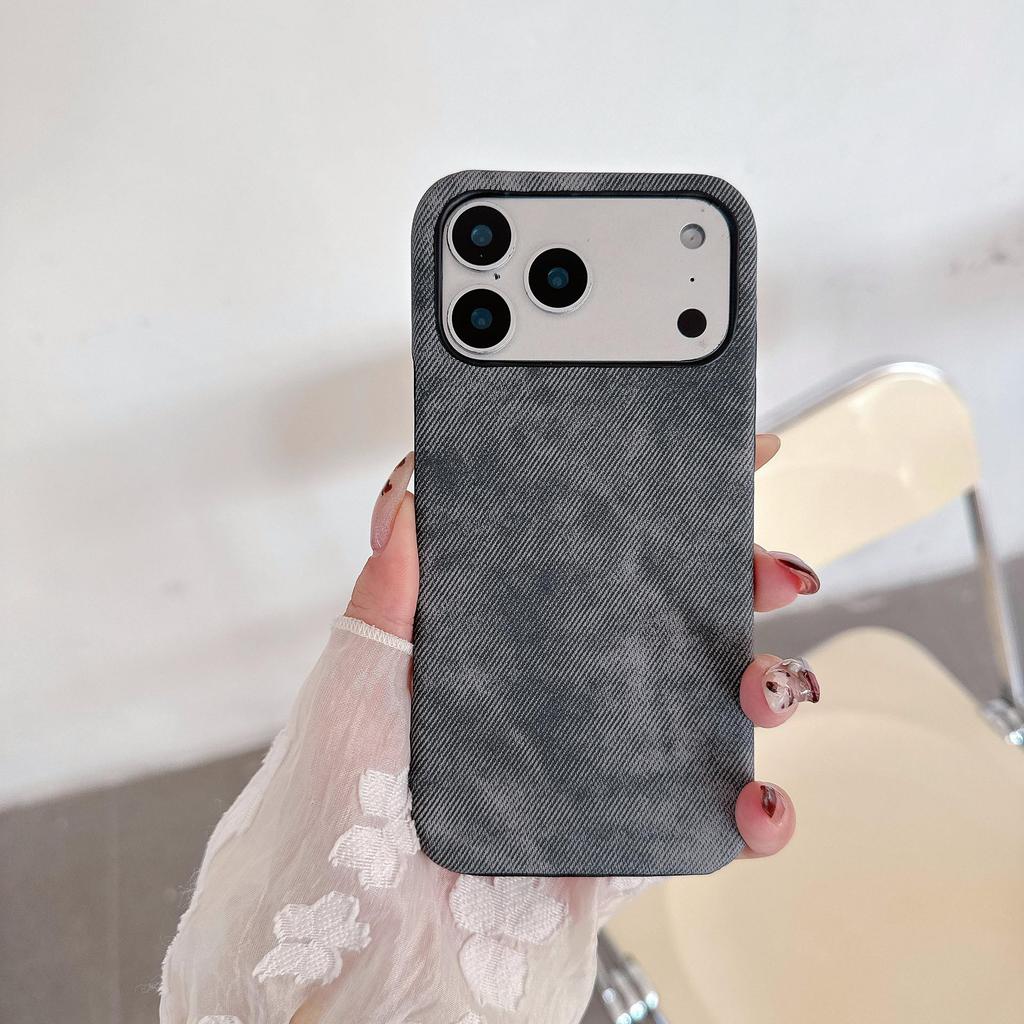Denim Texture Fabric iPhone 17 Pro Max Case, Fits 16 Pro, Premium Feel Hard Case for iPhone 15.