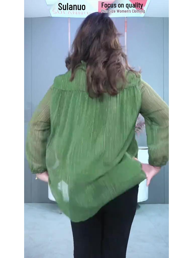 2025 Elegant Yunluo Chiffon Plus Size Flattering Top for Women
