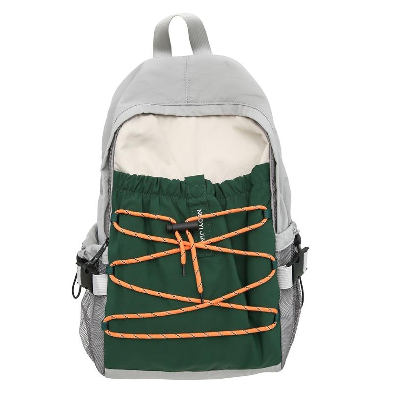 Schoolbag1011 Fashion Contrast Color Backpack Niche Design Large Capacity Outdoor Mountaineering Travel Bag Casual Light Backpack
