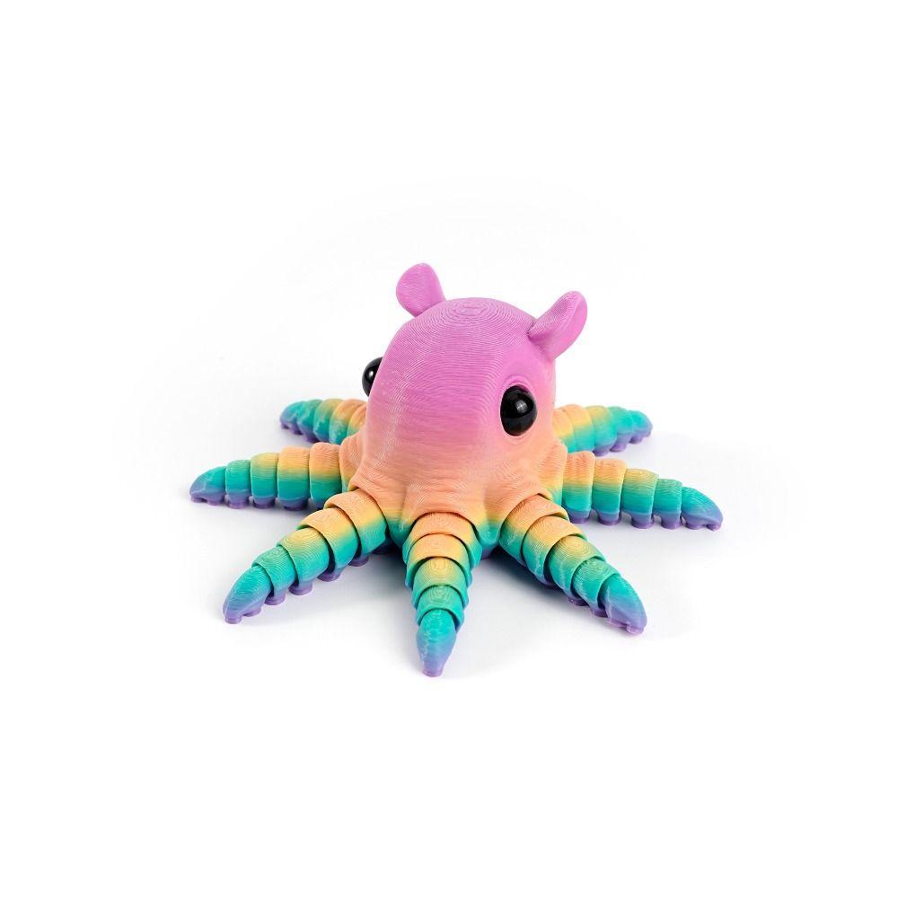 PLA Plastic 3D Printed Octopus Model Multi-jointed Movable Octopus Desktop Ornaments 7 Colors Animal Simulation Model Children's