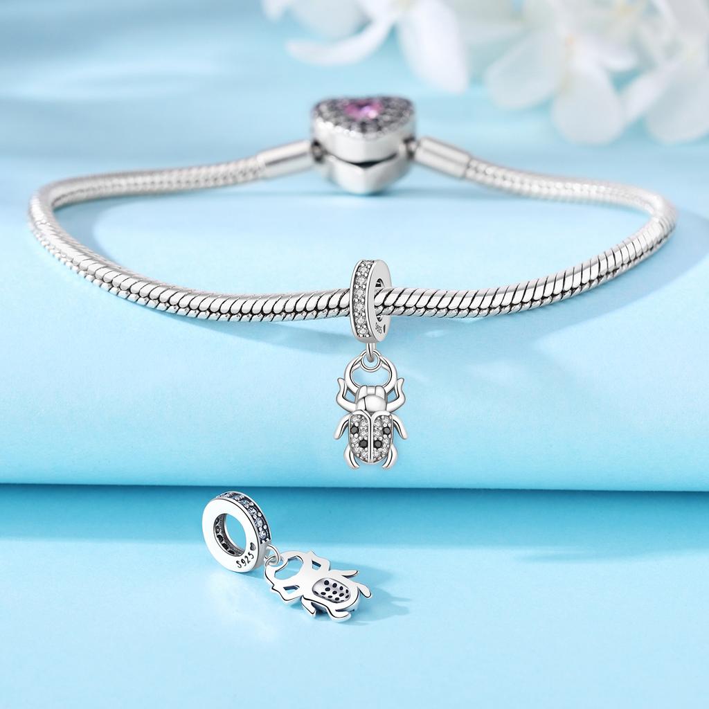 Authentic copper Charm Bead Charms Luxury Beetle Animal Pendant Bead Charms Compatible With Bracelets Diy Women Making Delicate Gift