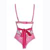 Women's Lace Mesh Bodysuit Lingerie One Piece Sheer Floral Pattern Teddy Adjustable Straps Stretch Fabric Intimate Apparel