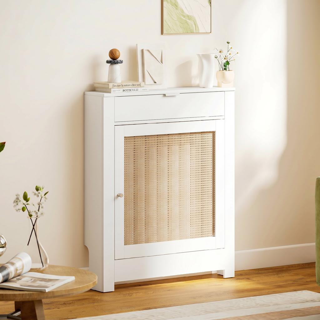 Radiator Cover, Hinged Cabinet, 78 x 19 x 95.5 cm, White