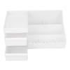 Cosmetic Desktop Storage Box Large Capacity Compartmental Design Small White Cosmetics Storage Box with Drawer