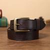 Belt Men's Retro Hand-Rub Color Distressed Pure Cowhide Leather Pin Buckle Fashion Trendy Korean Style Brass Buckle Belt