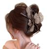 New Mesh Tulle Large Bowknot Grab Clip Elegant Retro Female Ponytail Braid Claw Clip Hair Accessories Gift Headdress