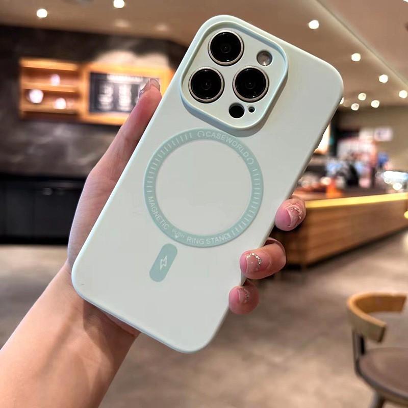 Liquid Silicone Phone Case With Magnetic Snap IPhone 16 Pro Max 17 Shockproof Soft Cover