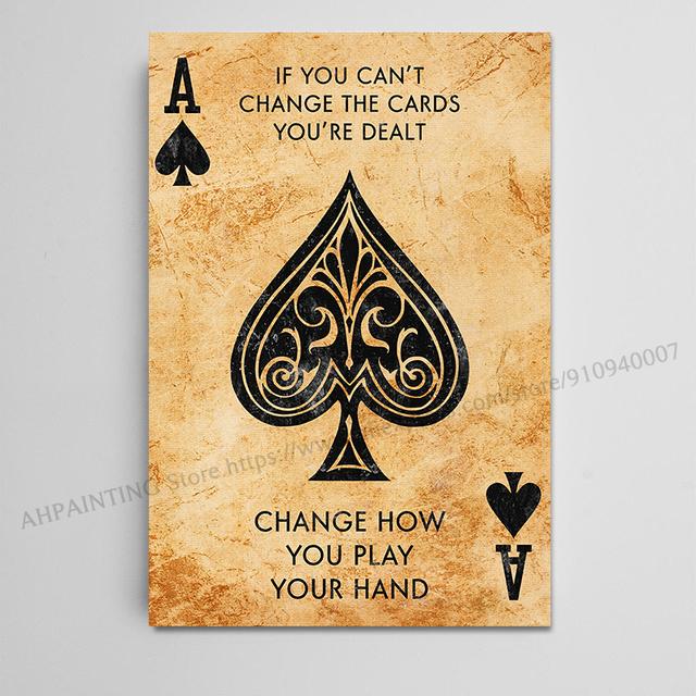 Ace Of Spade Card Poker Poster Jack Queen And King Playing Cards Art Canvas Painting Print Picture For Living Room Home Decor
