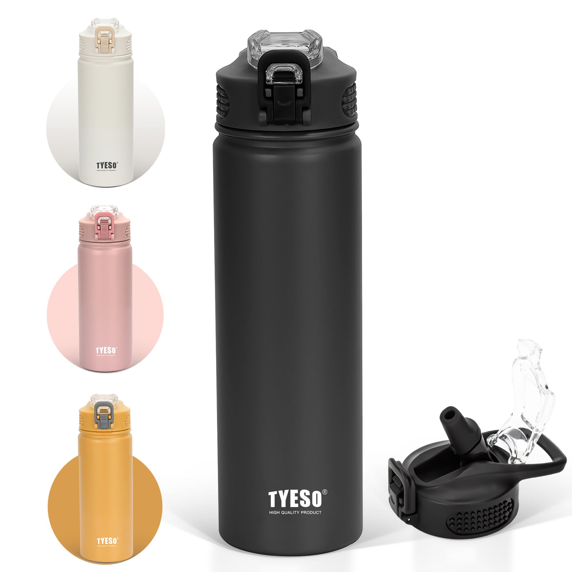 

TYESO Water One Direct Широкая кружка спортивная с детской бутылкой, сенсорная, питьевая, легкая, для рта, бутылка, 600 мл/750 мл, вакуумная, изолированная, бутылка,