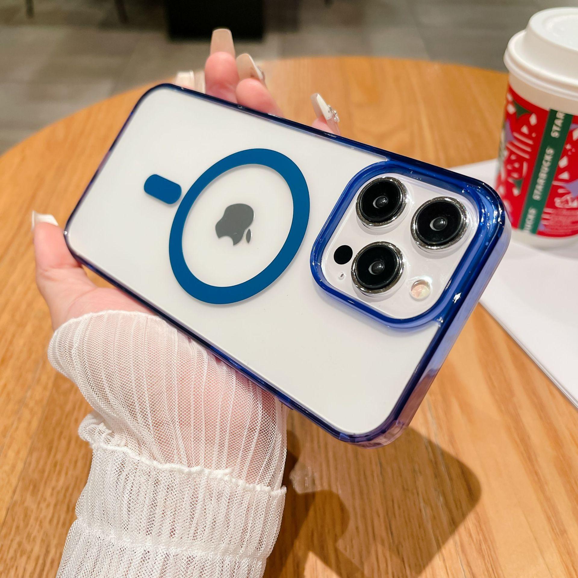 

Подходит для iPhone15proMax Прозрачный Матовый 13 Высококлассный Магнитная Адсорбция Apple 14 Чехол для Мобильного Телефона Полное Покрытие Защита от Падений 12 iPhone11promax