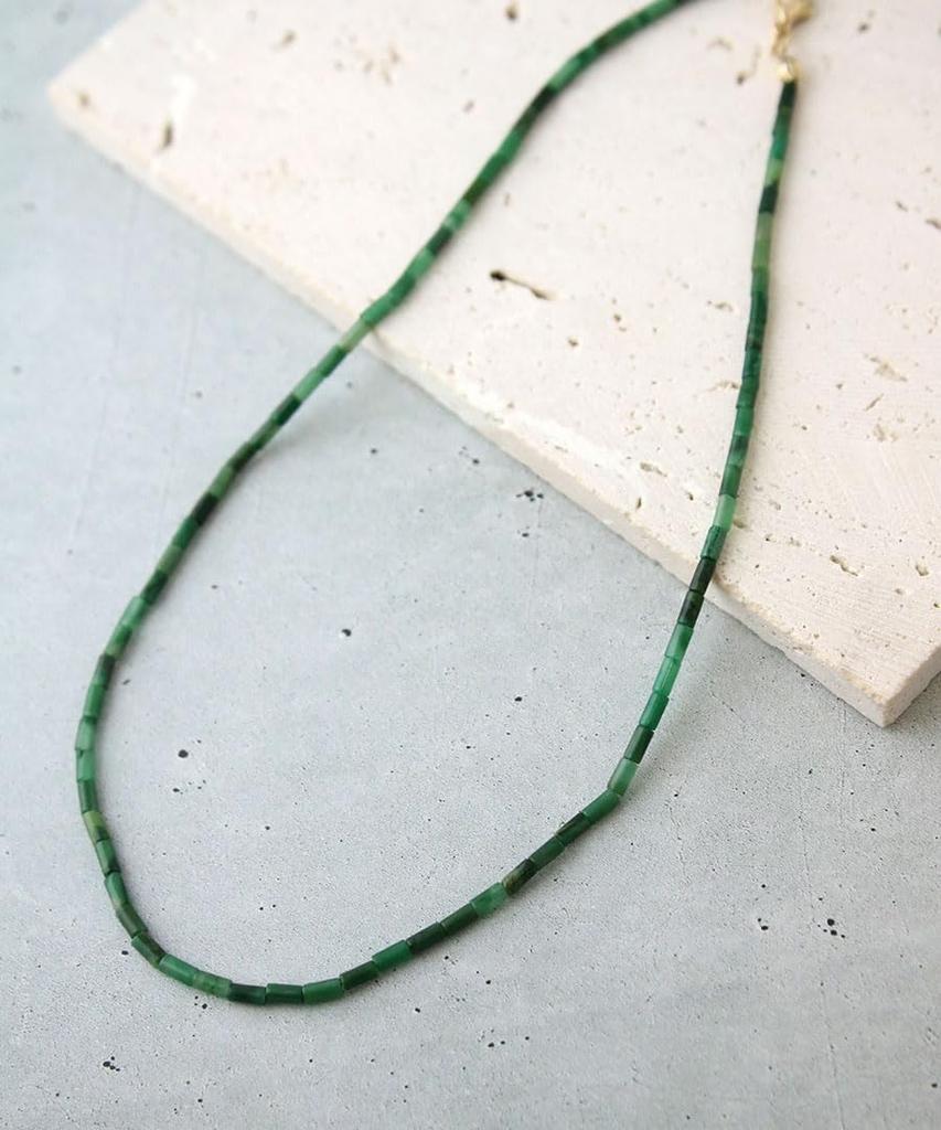 VINGTAINE Natural Stone Bead Necklace - Simple, Casual, and Natural Style for Adults - Women's - C3374-GN-