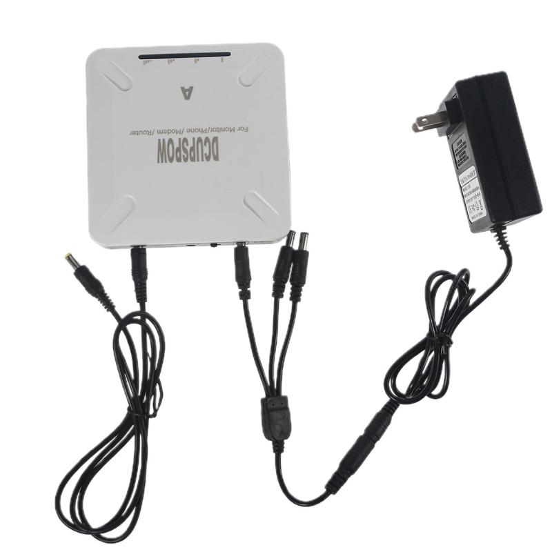 5in1 USB 5V + 12V 5.5x2.1mm UPS Uninterrupted Power Supply 13200mAh Powerbank for Router Modem Mobile Phone CCTV Camera