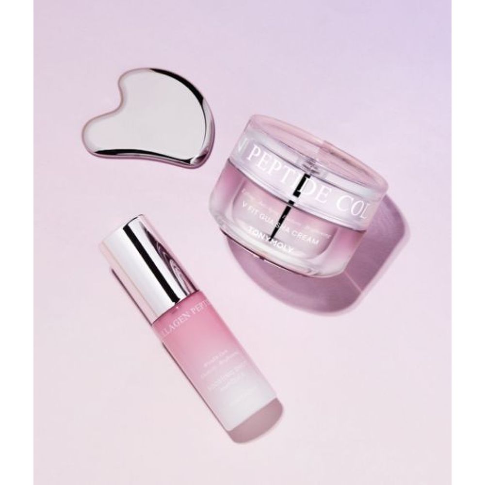 Collagen peptide ampoule 30ml and gua sha cream 50ml special set + free gift/2XR collagen booster 120ml additional gift