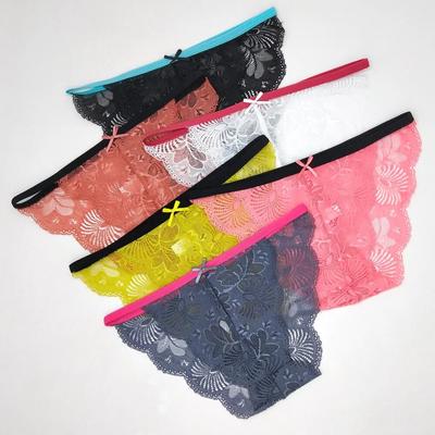 Panties Woman Sexy Lace Underwear Breathable Briefs Transparent Knickers Girls Underpants 6 Pcs/set
