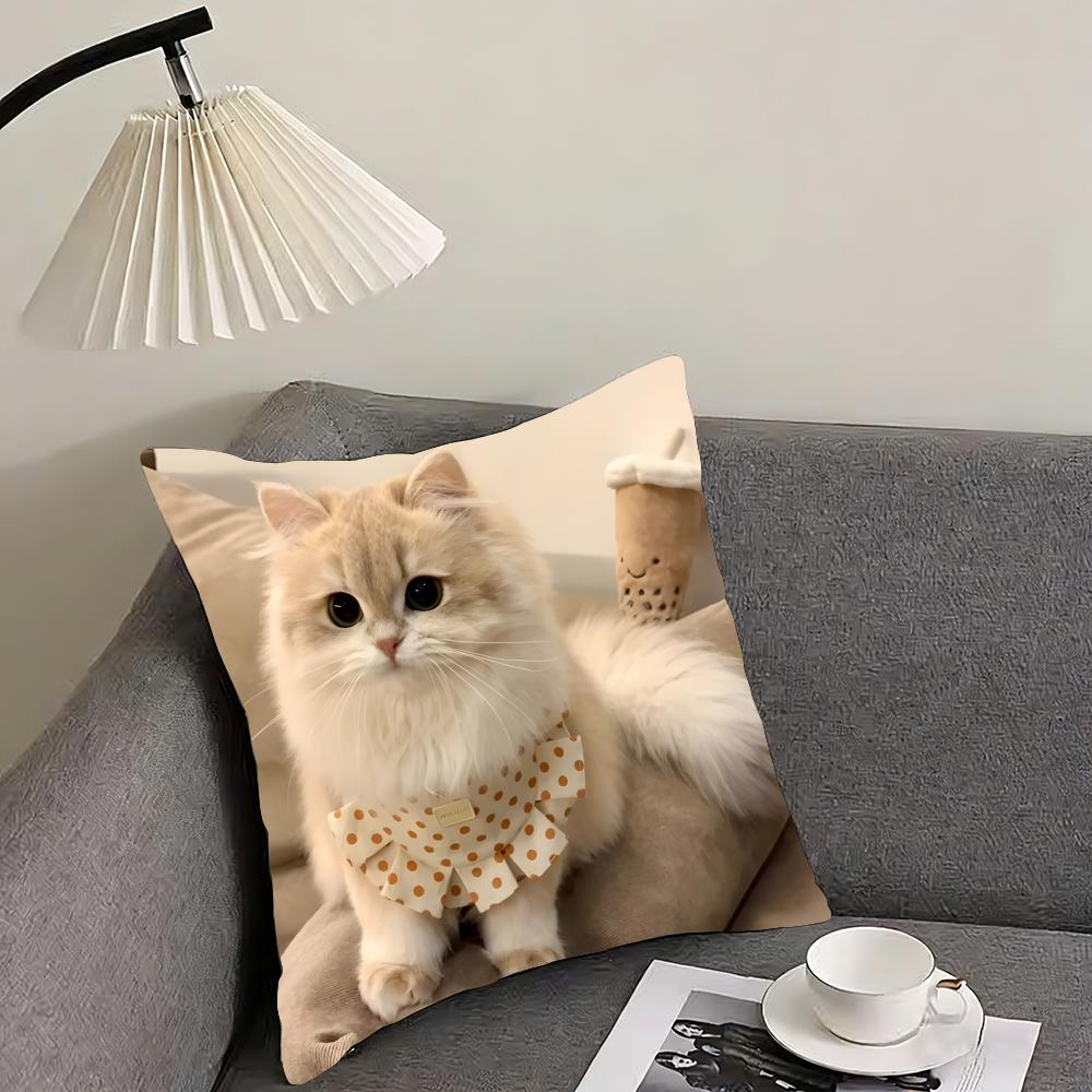 Cute Pet Animal Cushion Cover Reversible Plush Pillow Cover – For car, sofa, bedroom, perfect as a gift.