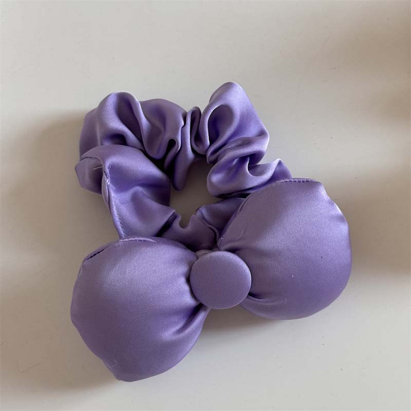 Noi Elastice de Păr Colorate cu Fundă Coreene pentru Femei, Dulci, Culoare Solidă, Satin, Elastice pentru Coadă de Cal, Accesorii de Păr