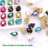 50Pcs/Pack Teardrop Shape Glitter Sewing Rhinestones Diamond Beads Ornament  For Needlework