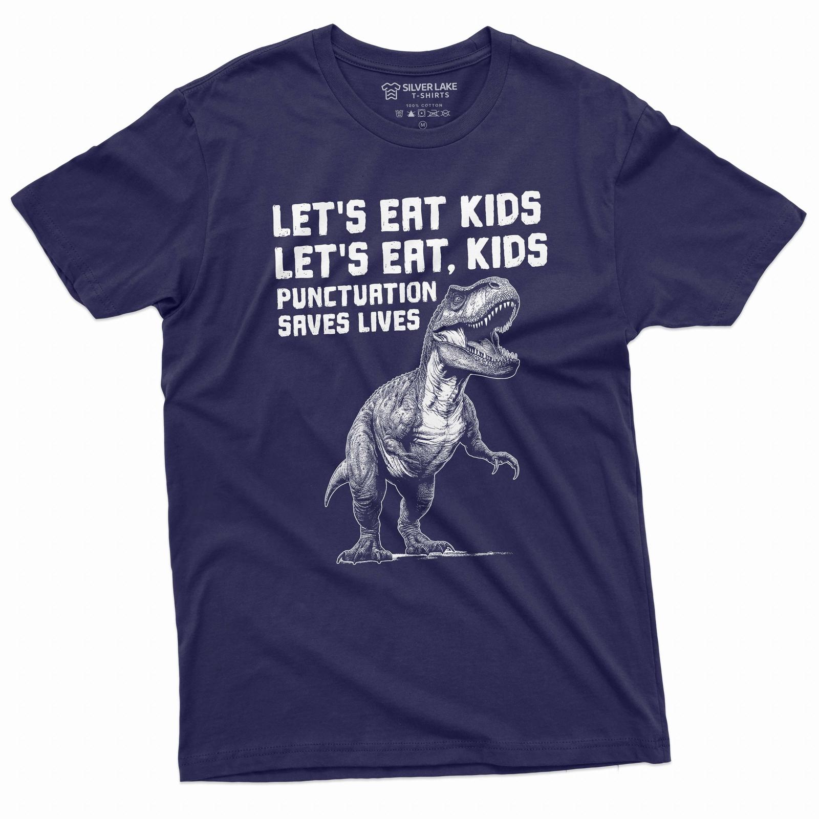 Back to school T-shirt Grammar punctuation tee shirt Let s eat, kids Tee Shirt S разноцветный