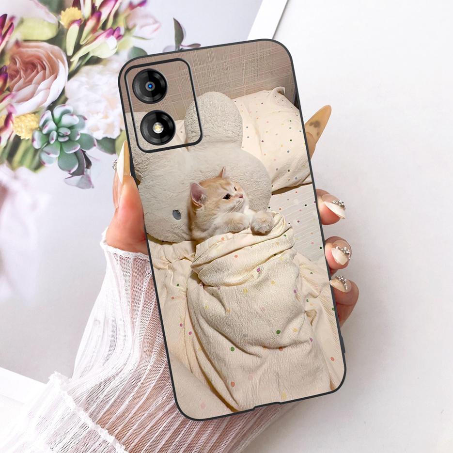 For Motorola Moto E13 Case Moto E14 Luxury Flowers Butterfly Painted Cover Soft Silicone Case For Motorola E14 E 13 MotoE13 Bags
