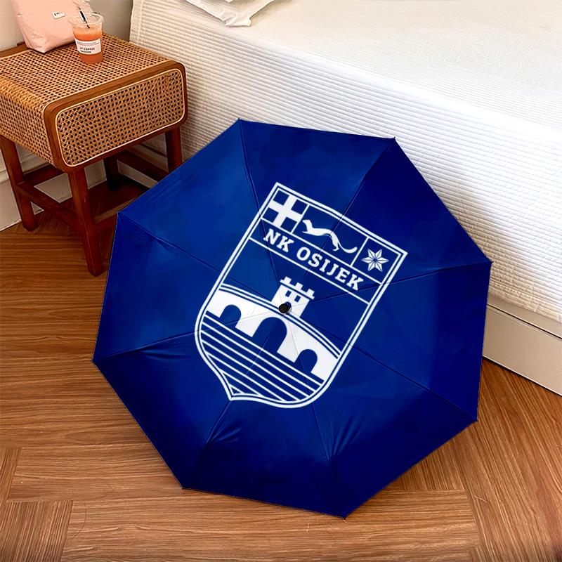Motif NK Osijek, parapluie pliant automatique, design portable et pliable, 8 baleines, un cadeau de Noël ou d'anniversaire.