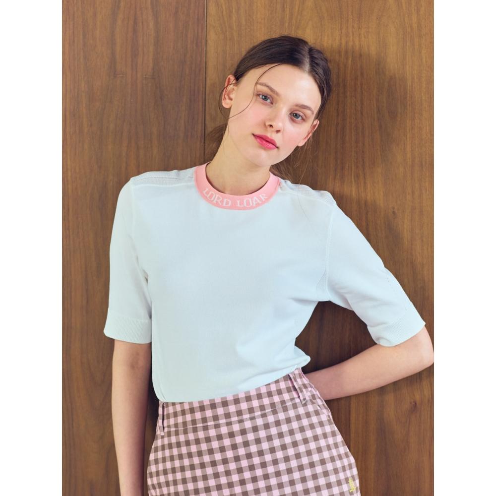 

LORDLOAR Logo Contrast Long Sleeve KnitWHITE